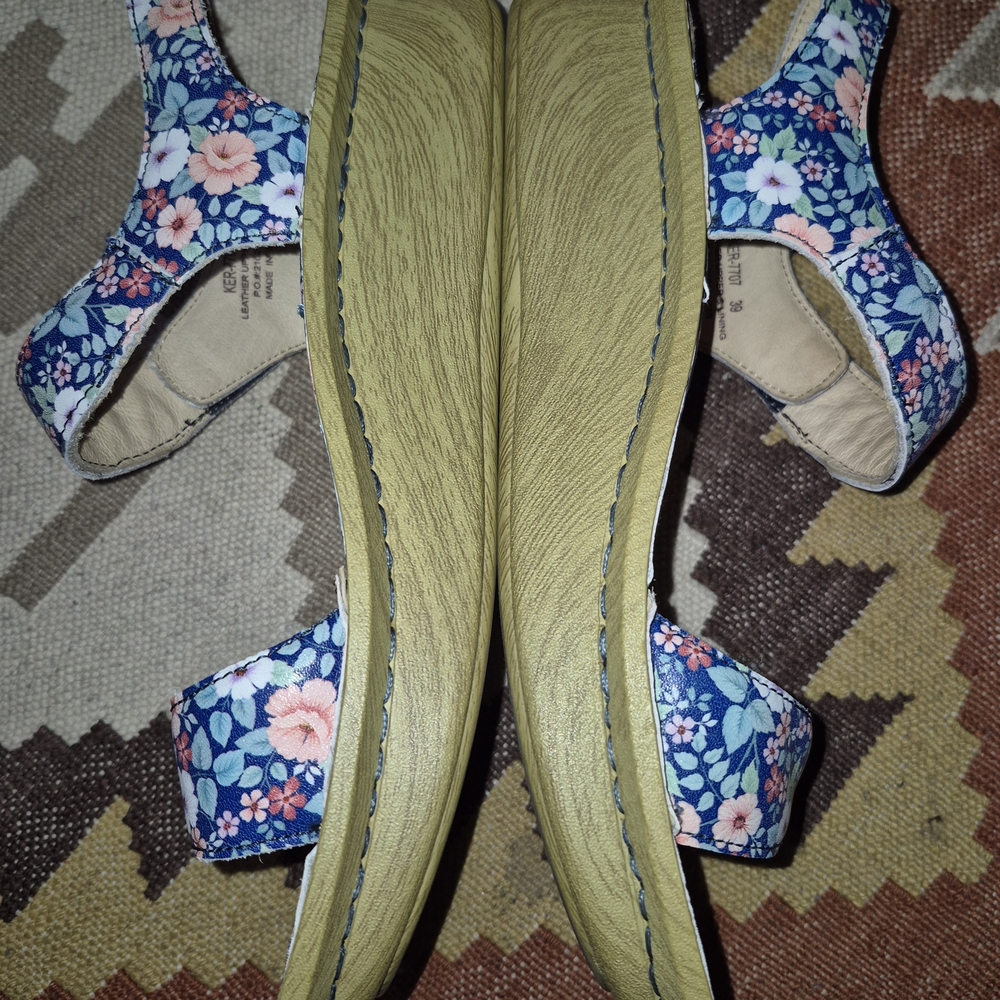 🔥Alegria PG Lite 39 8.5 Springer Floral Print Leather Sandal Rocker Platform - Picture 7 of 11